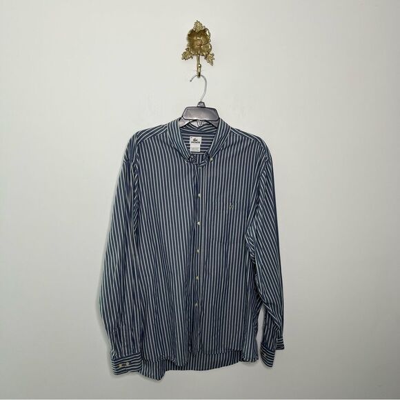 Lacoste Striped Button Down Shirt 46 - Picture 1 of 6